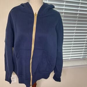 BTFBM Zip Front Hoodie Women's Size XL Jacket navy sweater